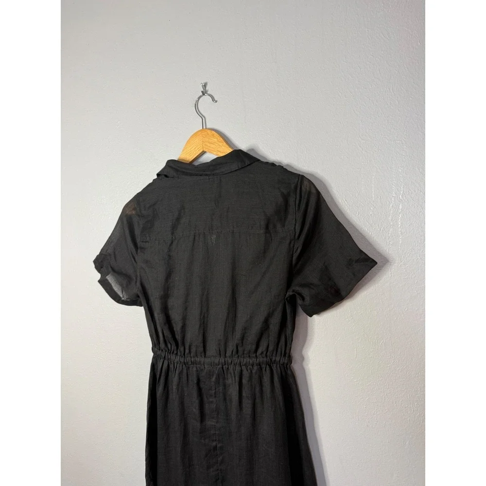 J.Crew‎ Cerise shirtdress in ramie Black Size 6P NWT